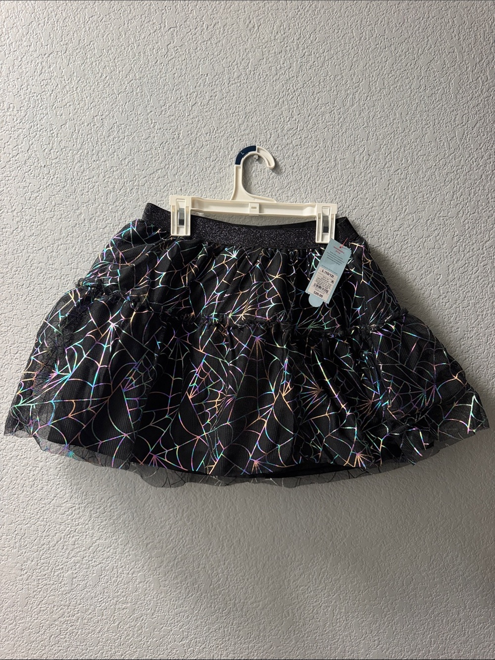 wonder nation Black Holographic Spiderweb Layered Tulle Skirt